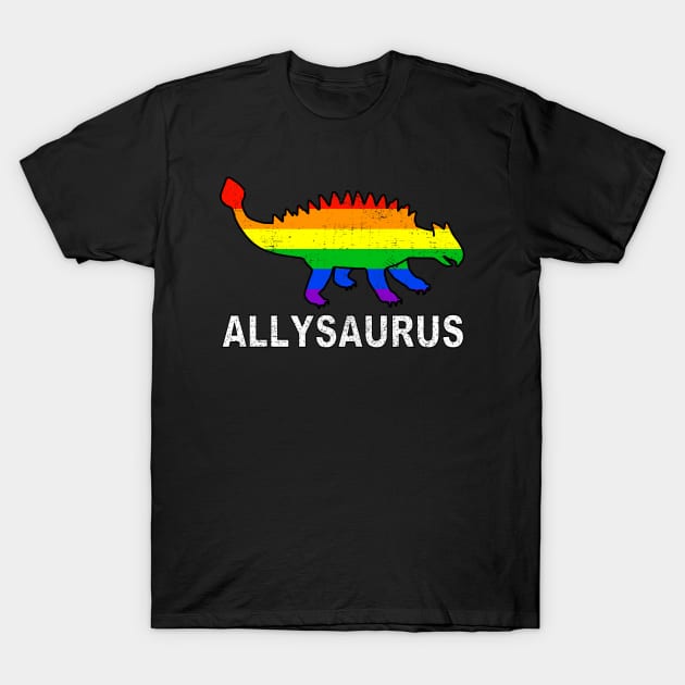 Allysaurus Ally Gay Pride Dinosaur T-Shirt by Downtown Rose